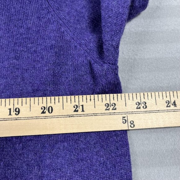 Saks Fifth Avenue Sweater Mens Large Purple Cashmere Crewneck Todd and Duncan - Picture 4 of 8